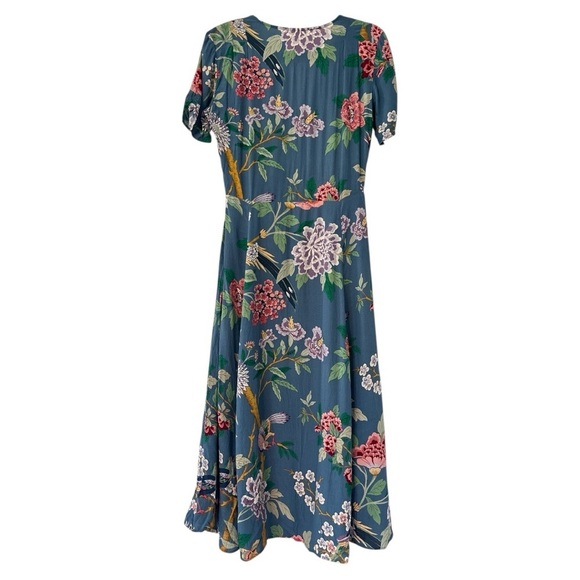 GP & JBaker x H&M Collab Floral Blue Midi Dress Size 4 - Picture 10 of 11